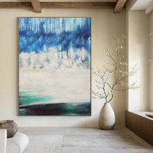 Load image into Gallery viewer, Blue &amp; Green Abstract Forest Landscape, Perfect for Nature - Inspired Bedroom &amp; Calm Office LargeART1974
