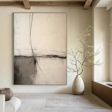 Load image into Gallery viewer, “Crossed Lines” – Thin black lines, soft gray, minimalist geometric forms DTP370
