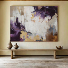 Load image into Gallery viewer, Purple and Gold Abstract Painting for Luxury Bedroom &amp; Elegant Dining Room DKH131
