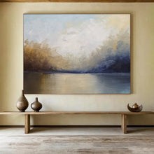 Load image into Gallery viewer, Soft - Toned Lake and Sky Reflection Abstract acrylic painting DLZ041
