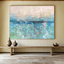 Load image into Gallery viewer, Blue - Green Abstract Painting On Canvas with Textured Layers DKH355
