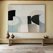 Load image into Gallery viewer, Abstract Painting on Canvas: Pastel - Colored Geometric Mix - “Subtle Balance” DKH583
