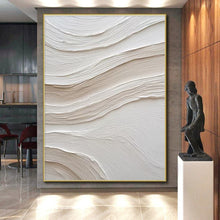 Load image into Gallery viewer, Large White - Textured Wave Canvas – Great for Contemporary Bedroom &amp; Minimalist Art Gallery LargeART0722

