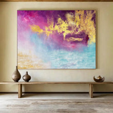 Load image into Gallery viewer, Purple, Gold &amp; Blue Abstract Painting - Perfect for Bohemian Bedroom &amp; Artistic Lounge DKH015

