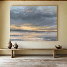 Load image into Gallery viewer, Dramatic Sunset Over the Sea Abstract acrylic painting DLZ023

