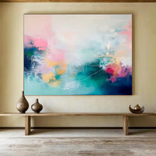 Load image into Gallery viewer, Pastel - Toned Abstract Painting with Delicate Lines DKH472
