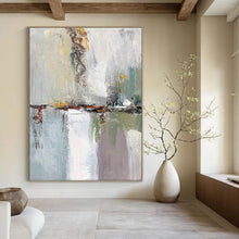 Load image into Gallery viewer, Gray, Blue &amp; Colorful Abstract Urban Painting, Ideal for Modern Apartment Living Room &amp; Artsy Coffee Shop LargeART1460
