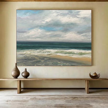 Load image into Gallery viewer, Tranquil Coastal Blues and Whites Abstract acrylic painting DLZ021
