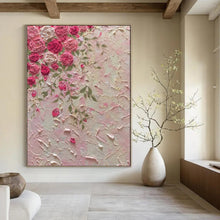 Load image into Gallery viewer, Textured Pink Rose Bouquet Abstract, Suited for Romantic Dining Room &amp; Feminine Dressing Area LargeART1985
