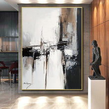 Load image into Gallery viewer, Large Monochrome Urban Abstract Art - Ideal for Modern Office Lobby &amp; Industrial - Style Living Room LargeART0784
