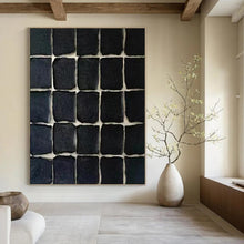 Load image into Gallery viewer, Black Tile Mosaic Acrylic Art, Great for Industrial - Chic Bathroom &amp; Modern Entryway LargeART1072
