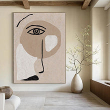 Load image into Gallery viewer, Earth - Toned Abstract Face Canvas Painting, Ideal for Bohemian Bedroom &amp; Art - Filled Living Room LargeART1144
