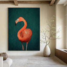 Load image into Gallery viewer, Vibrant Pink Flamingo Abstract Painting, Perfect for Tropical - Themed Bathroom &amp; Playful Bedroom LargeART1920

