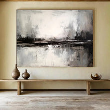 Load image into Gallery viewer, Monochrome Moody Landscape Abstract Painting On Canvas DKH342
