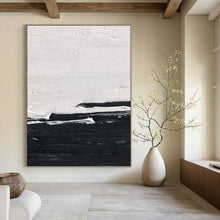 Load image into Gallery viewer, “Black &amp; White Horizon” – Thick black and white, textured horizontal lines DTP402
