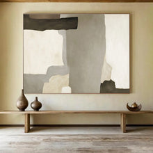 Load image into Gallery viewer, Neutral - Toned Geometric Abstract Painting on Canvas - “Quiet Order” DKH607
