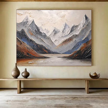 Load image into Gallery viewer, Textured Mountain - Lake Abstract Painting On Canvas DKH456
