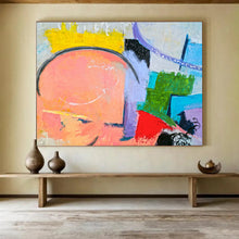 Load image into Gallery viewer, Pastel - Pop Geometric Abstract Painting on Canvas DKH560
