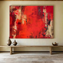 Load image into Gallery viewer, Bold Red Abstract Painting with Textured Layers for Dramatic Living Room &amp; Art - Themed Bar DKH296
