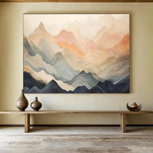 Load image into Gallery viewer, Hand - painted Gradient Mountain Silhouettes Acrylic Art for Zen - Inspired Home Offices LargeART1696
