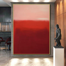 Load image into Gallery viewer, Large - Scale Red Gradient Abstract - Ideal for Luxury Bedroom &amp; Sophisticated Dining Room LargeART0744
