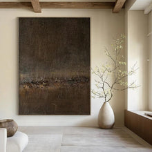 Load image into Gallery viewer, Dark Brown Cracked Abstract Art for Industrial - chic Loft &amp; Art Gallery Café LargeART0946
