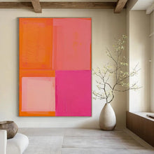 Load image into Gallery viewer, Pink &amp; Orange Abstract Color Field, Perfect for Bohemian Bedroom &amp; Artistic Café LargeART1481
