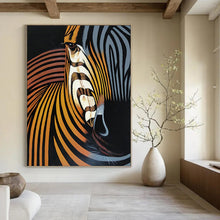 Load image into Gallery viewer, “Color - Swirled Zebra” - Vibrant Striped Animal Art on Canvas DKH1447
