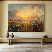Load image into Gallery viewer, Sunset Flower Field Abstract Painting for Dreamy Nursery &amp; Romantic Restaurant DKH257
