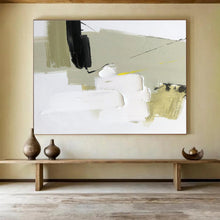 Load image into Gallery viewer, Abstract Painting with Black, White, Green, and Yellow for Modern Office &amp; Creative Nook DKH314
