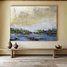Load image into Gallery viewer, Serene Landscape Abstract Painting for Lakeside Cabin &amp; Nature - Inspired Bedroom DKH195
