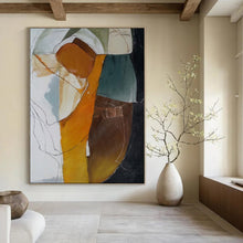 Load image into Gallery viewer, Earth - Toned Abstract Figure Composition Painting, Ideal for Modern Art Gallery &amp; Creative Studio LargeART1993
