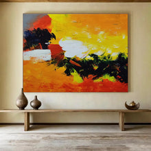 Load image into Gallery viewer, Bold Color Abstract Landscape Painting on Canvas - “Fiery Fields” DKH652
