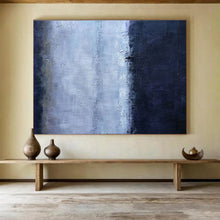 Load image into Gallery viewer, Minimalist “Blue - Gray Divide” Painting on Canvas, Abstract Calm Decor DKH840

