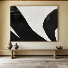Load image into Gallery viewer, Abstract Painting on Canvas: Black - and - White Bold Forms - “Dramatic Contrast” DKH586
