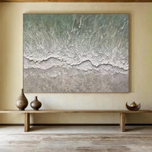 Load image into Gallery viewer, Hand - painted Aerial Beach Wave Acrylic Art for Coastal Home Office Decor LargeART1667
