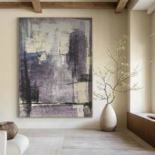 Load image into Gallery viewer, Purple and Gray Abstract Art for Bohemian - style Living Room &amp; Artsy Wine Bar LargeART0948
