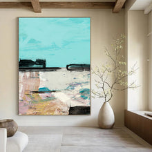 Load image into Gallery viewer, Abstract Coastal Daydream – Turquoise, Pink, and Purple Seaside - Inspired Abstract DTP197
