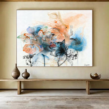 Load image into Gallery viewer, Ethereal Floral Portrait Abstract Painting on Canvas DKH536
