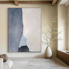 Load image into Gallery viewer, “Grey and White Geometric Abstract” - Minimalist Abstract Art on Canvas DKH1539
