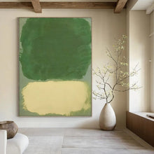 Load image into Gallery viewer, “Green and Beige Color - Block” - Minimalist Abstract Art on Canvas DKH1643
