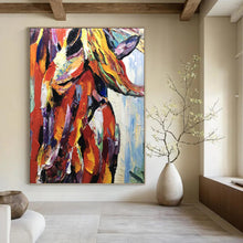 Load image into Gallery viewer, “Colorful Textured Horse Portrait” - Multicolor Abstract Art on Canvas DKH1272
