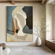 Load image into Gallery viewer, “Geometric Abstraction with Neutral and Metallic Accents” – Sleek Abstract Blending Geometry and Luxury DTP145
