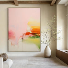 Load image into Gallery viewer, “Pink - Orange Abstract Drip Painting” Abstract Painting on Canvas, Vibrant Wall Art DKH991
