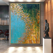 Load image into Gallery viewer, Hand - painted Massive Riverbank Abstract Scene Acrylic Art for Rustic Dining Rooms LargeART0067
