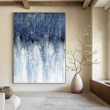 Load image into Gallery viewer, “Blue Dripping Abstract” - Expressive Abstract Art on Canvas DKH1537
