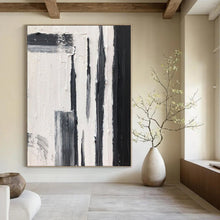 Load image into Gallery viewer, “Vertical Strokes” – Tall black, gray strokes on white, varied textures DTP367
