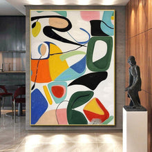 Load image into Gallery viewer, Colorful Abstract Shapes Collage Acrylic Art - Suited for Playful Kids’ Room &amp; Bohemian - style Studio LargeART0625
