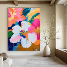 Load image into Gallery viewer, “Gilded Floral Pop” – Bold Flower Acrylic Painting with Gold Accents DTP284
