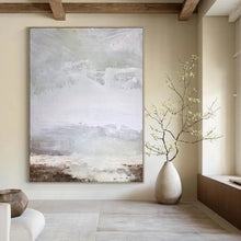 Load image into Gallery viewer, Light Gray Abstract Landscape Canvas Painting, Perfect for Coastal Home Office &amp; Serene Nursery LargeART1149
